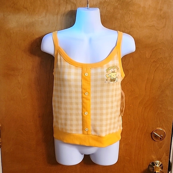 NWT Pompompurin Yellow Gingham Girls Crop Cami Size XL - Picture 1 of 6